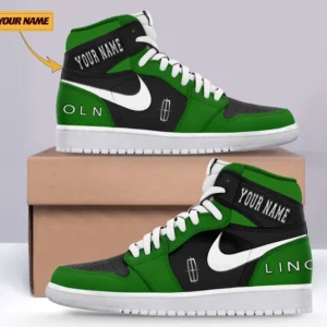 Car Enthusiasts Gift Air Jordan 1 High, Nike Sneaker All Over Print For Car Owners, Custom Name CAR317032225677 - Green