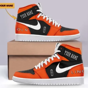 Car Enthusiasts Gift Air Jordan 1 High, Nike Sneaker All Over Print For Car Owners, Custom Name CAR317032225677 - Orange
