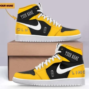 Car Enthusiasts Gift Air Jordan 1 High, Nike Sneaker All Over Print For Car Owners, Custom Name CAR317032225677 - Yellow
