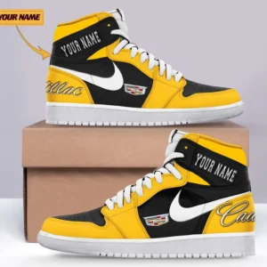 Classic Car Enthusiasts Gift Air Jordan 1 High, Nike Sneaker All Over Print For Classic Car Owners, Custom Name Car17032225678 - Yellow