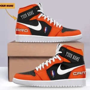Car Fan Gift Air Jordan 1 High, Nike Sneaker All Over Print For Car Owners, Custom Name CAR317032225685 - Orange