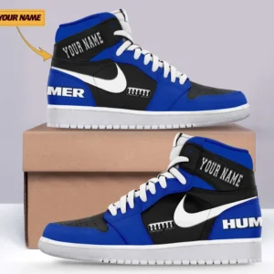 Car Enthusiasts Gift Air Jordan 1 High, Nike Sneaker All Over Print For Car Owners, Custom Name CAR317032225694 - Blue