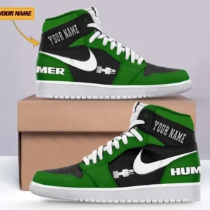 Car Enthusiasts Gift Air Jordan 1 High, Nike Sneaker All Over Print For Car Owners, Custom Name CAR317032225695 - Green