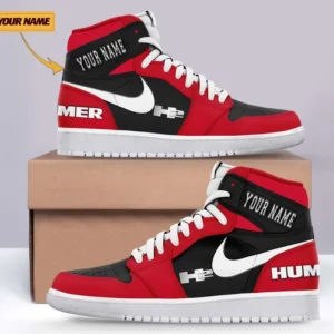 Car Enthusiasts Gift Air Jordan 1 High, Nike Sneaker All Over Print For Car Owners, Custom Name CAR317032225695 - Red