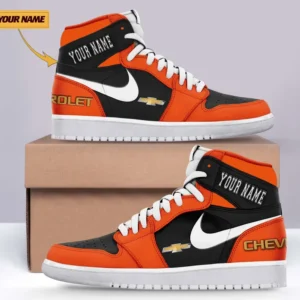 Car Enthusiasts Gift Air Jordan 1 High, Nike Sneaker All Over Print For Car Owners, Custom Name CAR317032225696 - Orange