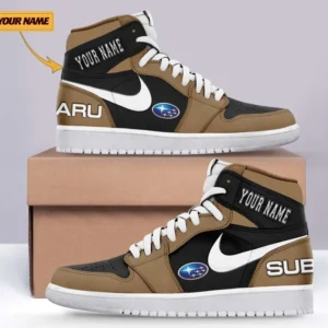 Car Enthusiasts Gift Air Jordan 1 High, Nike Sneaker All Over Print For Car Owners, Custom Name CAR317032225711 - Brown