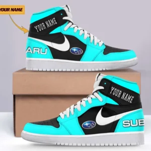 Car Enthusiasts Gift Air Jordan 1 High, Nike Sneaker All Over Print For Car Owners, Custom Name CAR317032225711 - Cyan