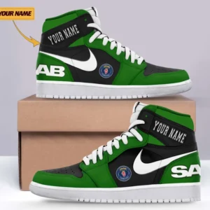 Car Enthusiasts Gift Air Jordan 1 High, Nike Sneaker All Over Print For Car Owners, Custom Name CAR317032225715 - Green