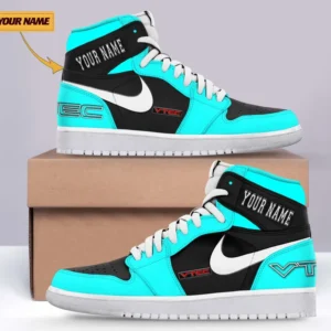 Car Enthusiasts Gift Air Jordan 1 High, Nike Sneaker All Over Print For Car Owners, Custom Name CAR317032225717 - Cyan