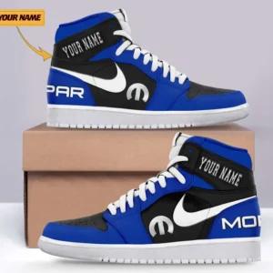 Car Enthusiasts Gift Air Jordan 1 High, Nike Sneaker All Over Print For Car Owners, Custom Name CAR317032225721 - Blue