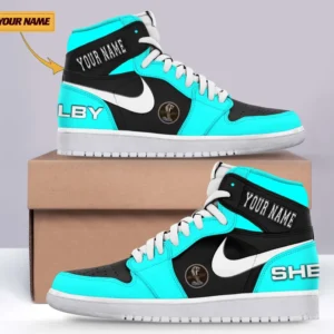 Car Enthusiasts Gift Air Jordan 1 High, Nike Sneaker All Over Print For Car Owners, Custom Name CAR317032225727 - Cyan