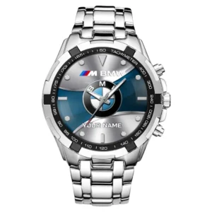 Luxury Car Car Fans Gift Steel Watches, Men Watch All Over Print Gift For Luxury Car Auto Enthusiasts, Custom Name - Silver CAR0402112502-3