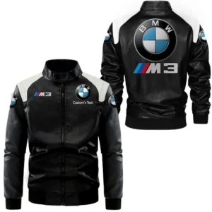Luxury Car Fans Gift Leather Jacket, Black and White Leather Jacket For Car Enthusiasts CAR0801062054