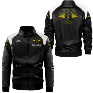 Car Fans Gift Leather Jacket, Black and White Leather Jacket For Car Enthusiasts CAR0801062067