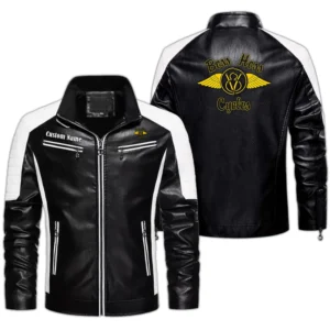 Car Fans Gift Men's PU Leather Jacket, Leather Jacket Custom Name For Auto Enthusiasts  CAR0401022068 - Black