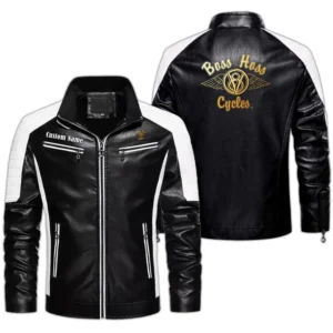 Car Fans Gift Men's PU Leather Jacket, Leather Jacket Custom Name For Auto Enthusiasts  CAR0401022069 - Black