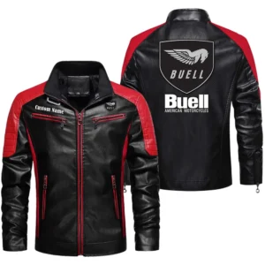 Motorcycle Fans Gift Men's PU Leather Jacket, Leather Jacket Custom Name For Auto Enthusiasts  CAR0401022073 - Red
