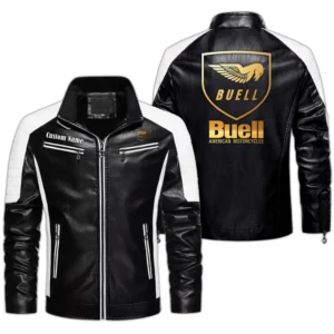 Motorcycle Fans Gift Men's PU Leather Jacket, Leather Jacket Custom Name For Auto Enthusiasts  CAR0401022074 - Black
