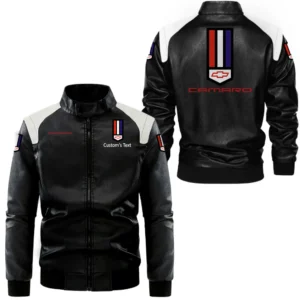 Car Fans Gift Leather Jacket, Black and White Leather Jacket For Car Enthusiasts CAR0801062083