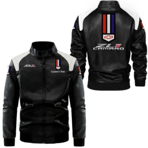 Car Fans Gift Leather Jacket, Black and White Leather Jacket For Car Enthusiasts CAR0801062084