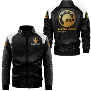 Car Fans Gift Leather Jacket, Black and White Leather Jacket For Car Enthusiasts CAR0801062087