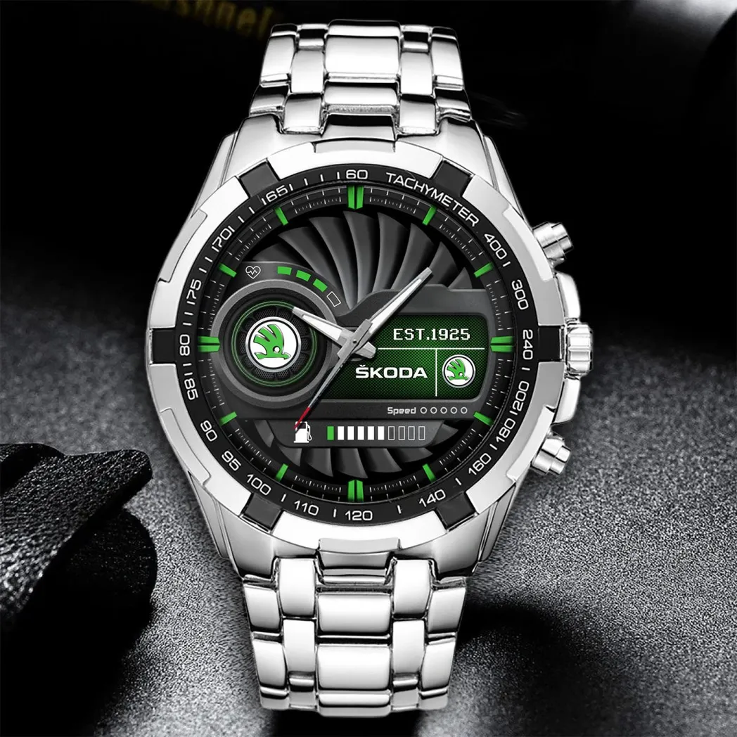 Car Auto Fans Gift Steel Watches, Men Watch All Over Print Gift For Car Auto - White DCAR476292102