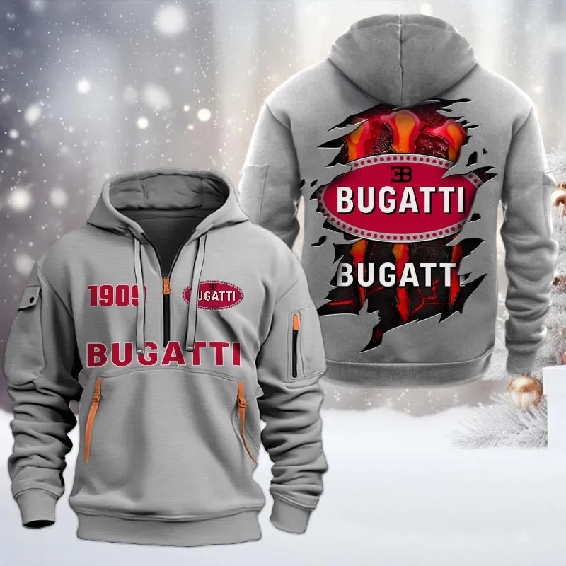 Car Fans Gift Hoodie Half Zipper, Hoodie All Over Print Gift For Auto Enthusiasts CAR198032780 - Gray