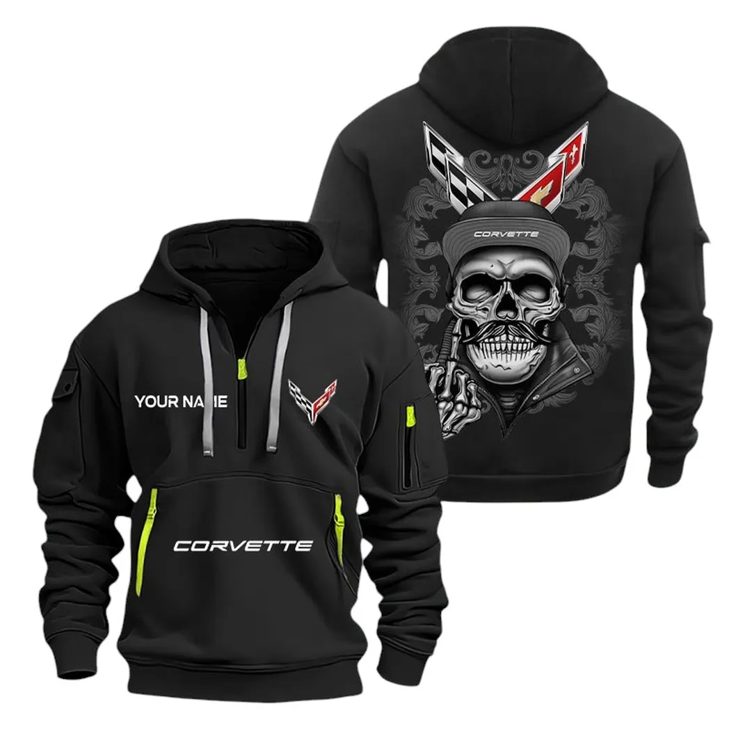 Car Fans Gift Hoodie Half Zipper, Hoodie All Over Print Gift For Car Fan CAR166022625111 - Black