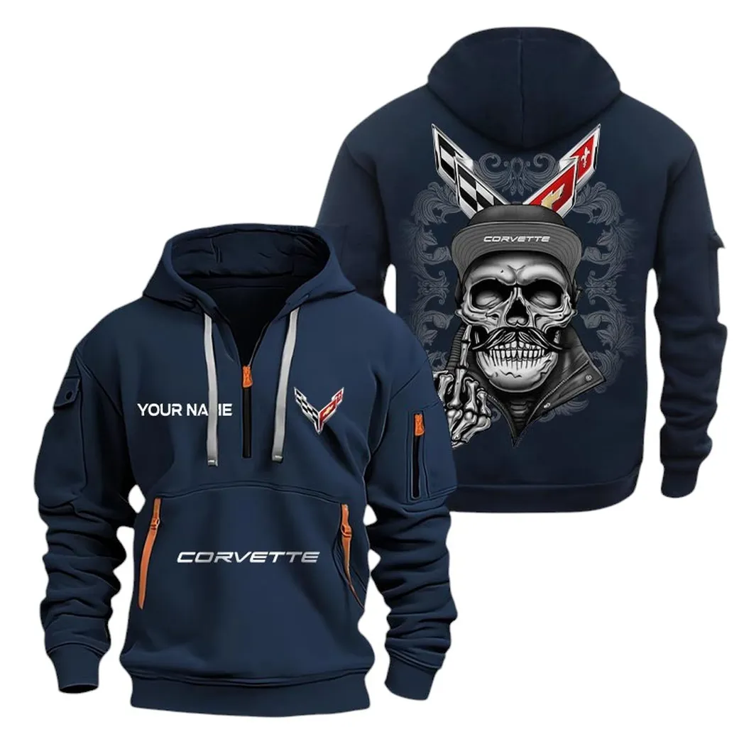 Car Fans Gift Hoodie Half Zipper, Hoodie All Over Print Gift For Car Fan CAR166022625111 - Navy