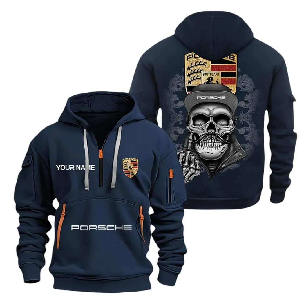 Car Fans Gift Hoodie Half Zipper, Hoodie All Over Print Gift For Car Fan CAR166022625116 - Navy
