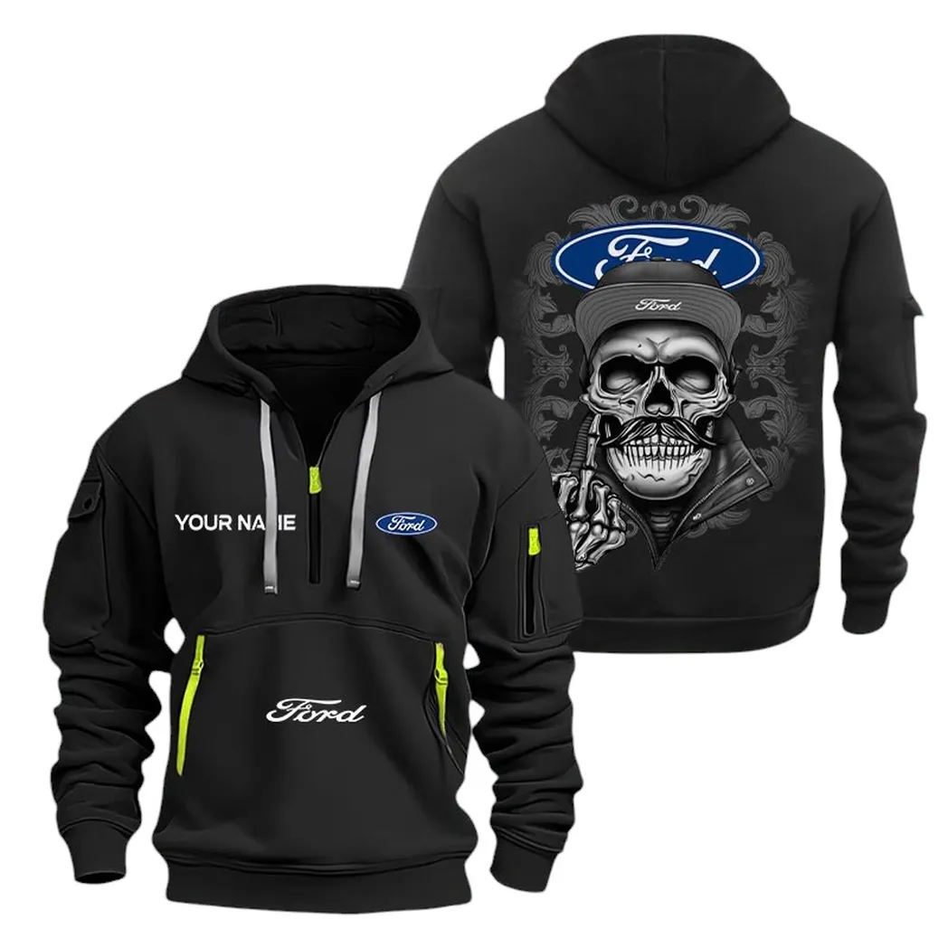 Car Fans Gift Hoodie Half Zipper, Hoodie All Over Print Gift For Car Fan CAR166022625138 - Black