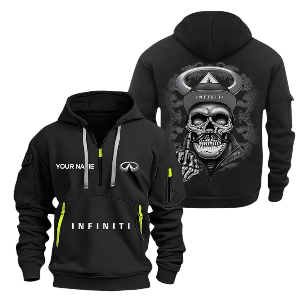 Car Fans Gift Hoodie Half Zipper, Hoodie All Over Print Gift For Car Fan CAR166022625141 - Black