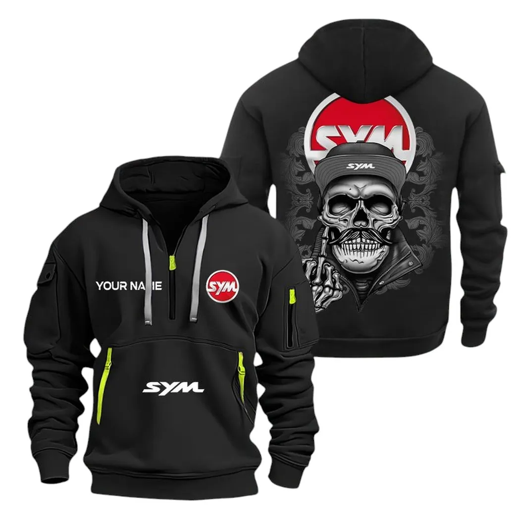 Car Fans Gift Hoodie Half Zipper, Hoodie All Over Print Gift For Car Fan CAR166022625200 - Black