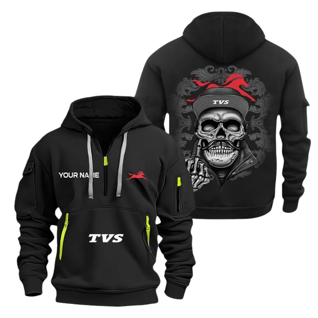 Car Fans Gift Hoodie Half Zipper, Hoodie All Over Print Gift For Car Fan CAR166022625214 - Black