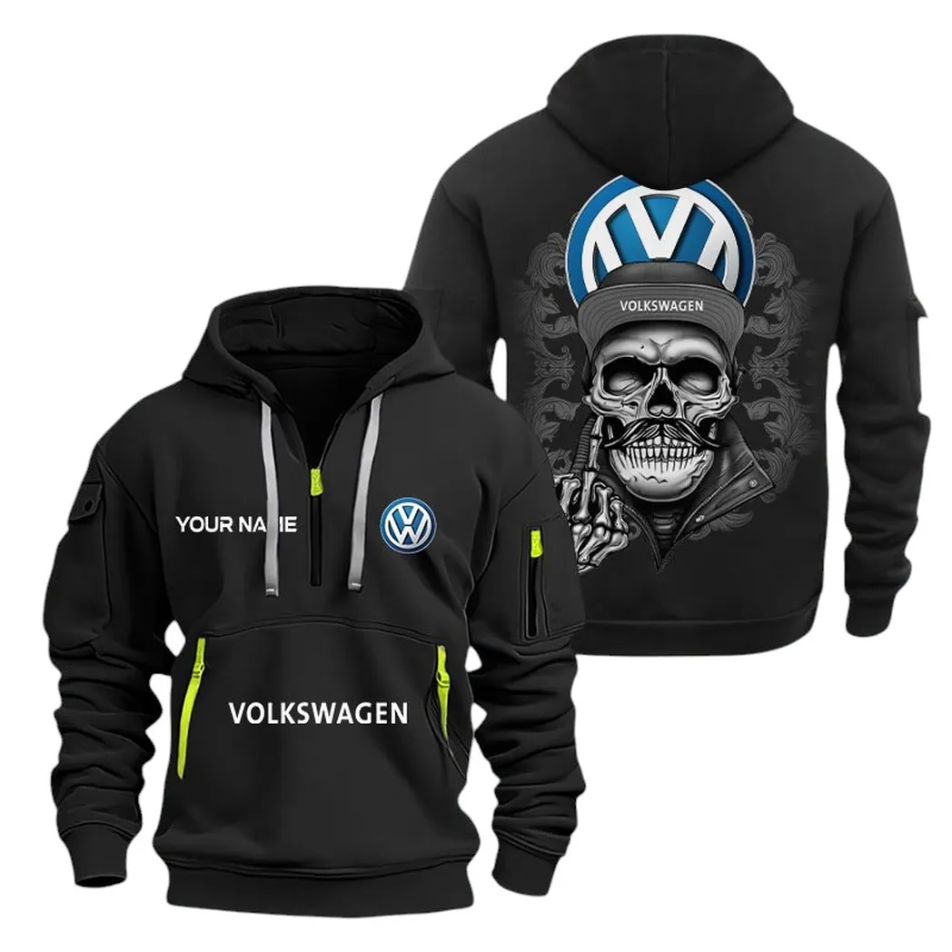 Car Fans Gift Hoodie Half Zipper, Hoodie All Over Print Gift For Car Fan CAR166022625224 - Black