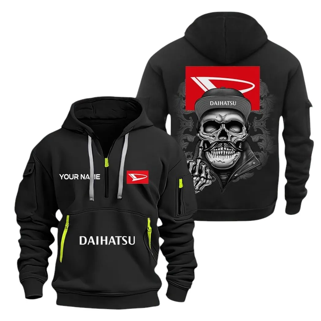 Car Fans Gift Hoodie Half Zipper, Hoodie All Over Print Gift For Car Fan CAR166022625228 - Black