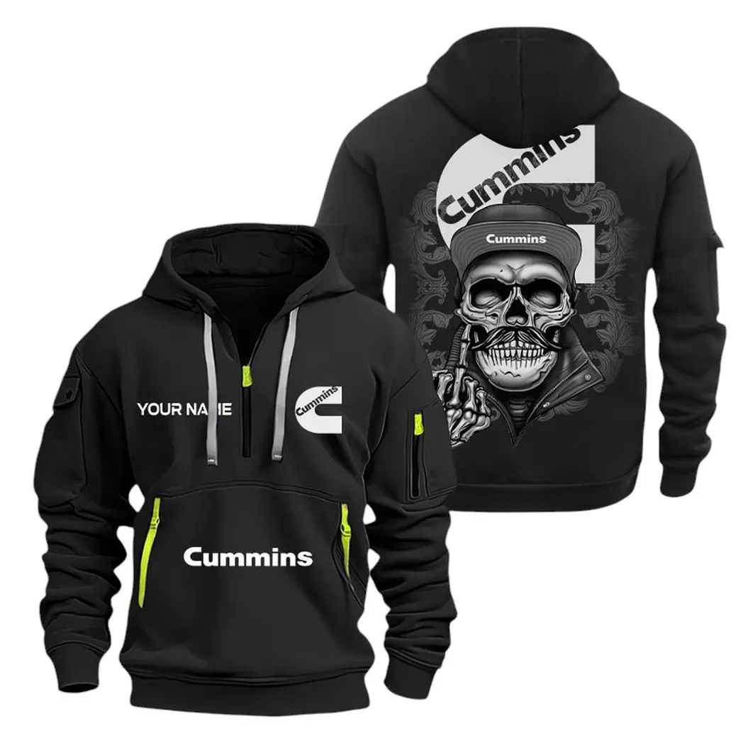 Car Fans Gift Hoodie Half Zipper, Hoodie All Over Print Gift For Car Fan CAR166022625231 - Black