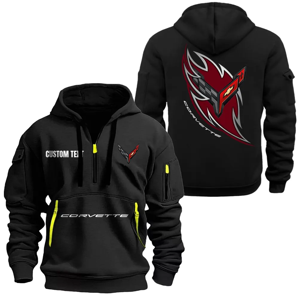 Car Fans Gift Hoodie Half Zipper, Hoodie All Over Print Gift For Car Lover CAR1701112043 - Black