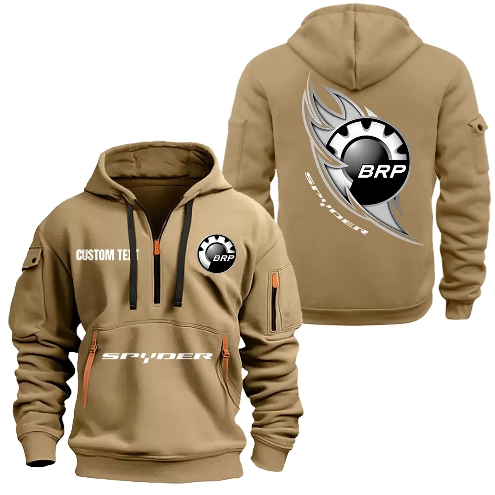 Car Fans Gift Hoodie Half Zipper, Hoodie All Over Print Gift For Car Lover CAR1701112050 - Khaki