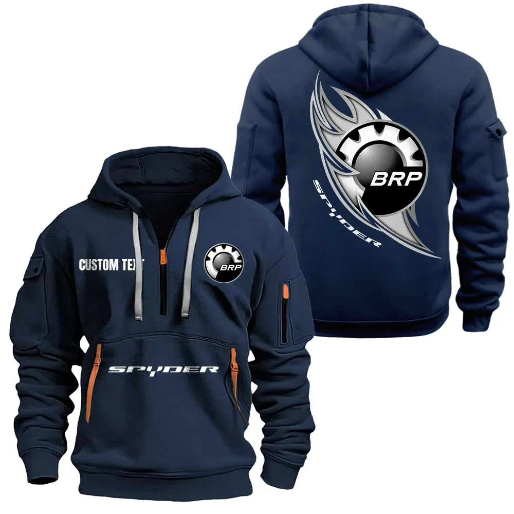 Car Fans Gift Hoodie Half Zipper, Hoodie All Over Print Gift For Car Lover CAR1701112050 - Navy
