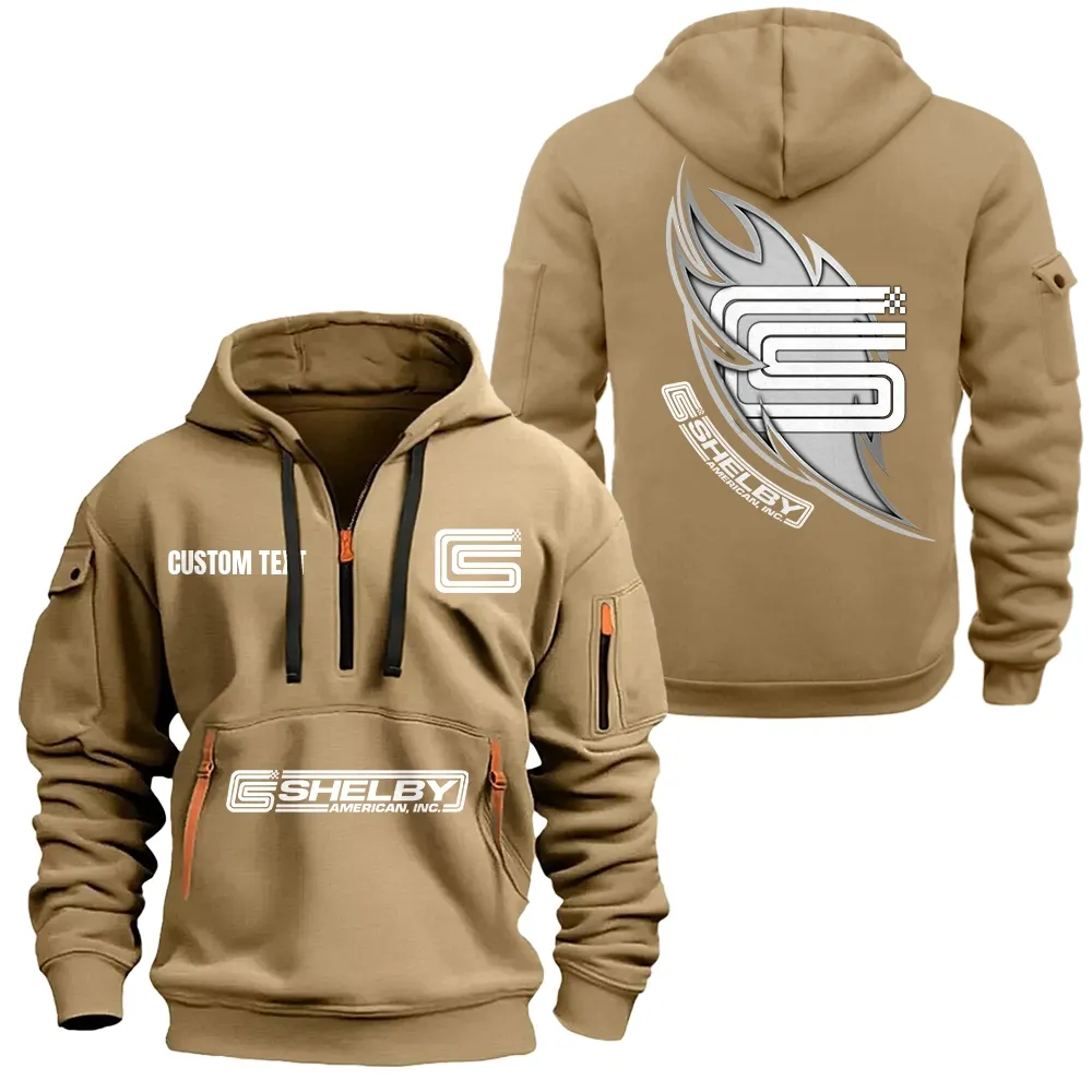 Car Fans Gift Hoodie Half Zipper, Hoodie All Over Print Gift For Car Lover CAR1701112051 - Khaki
