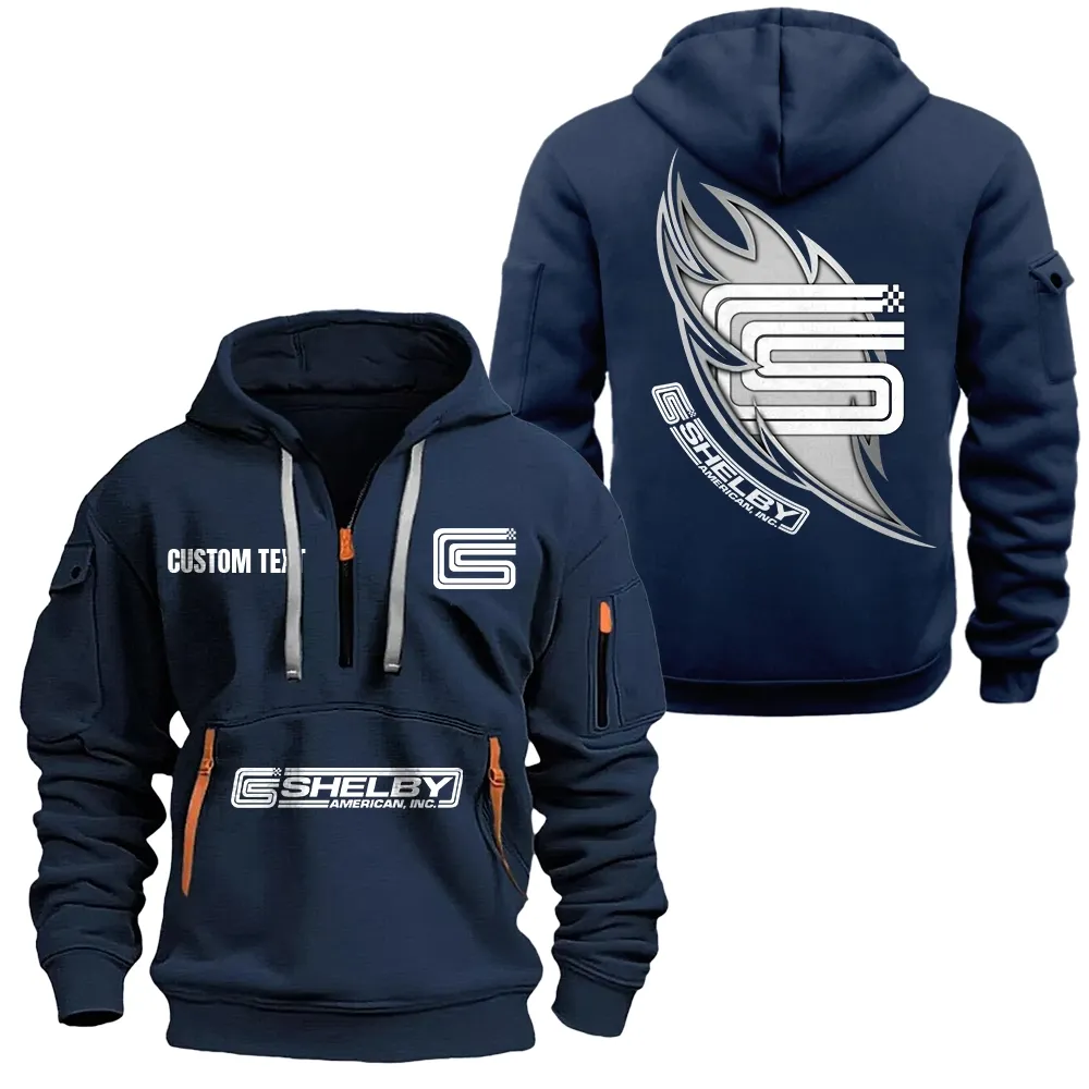 Car Fans Gift Hoodie Half Zipper, Hoodie All Over Print Gift For Car Lover CAR1701112051 - Navy