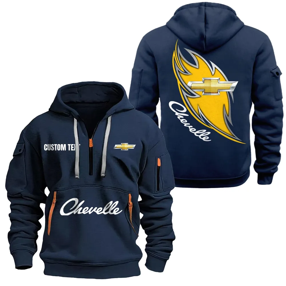 Car Fans Gift Hoodie Half Zipper, Hoodie All Over Print Gift For Car Lover CAR1701112055 - Navy