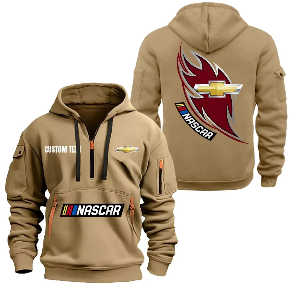 Car Fans Gift Hoodie Half Zipper, Hoodie All Over Print Gift For Car Lover CAR1701112058 - Khaki