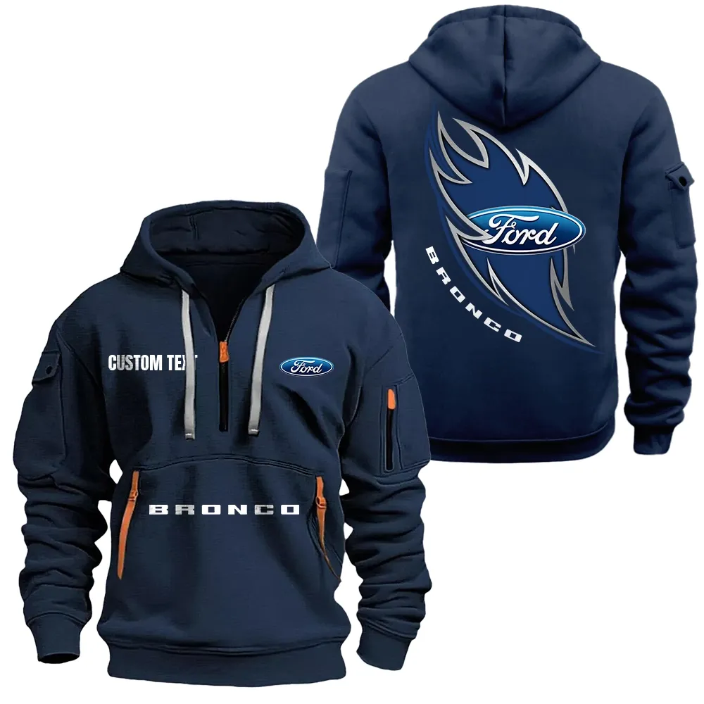 Car Fans Gift Hoodie Half Zipper, Hoodie All Over Print Gift For Car Lover CAR1701112075 - Navy