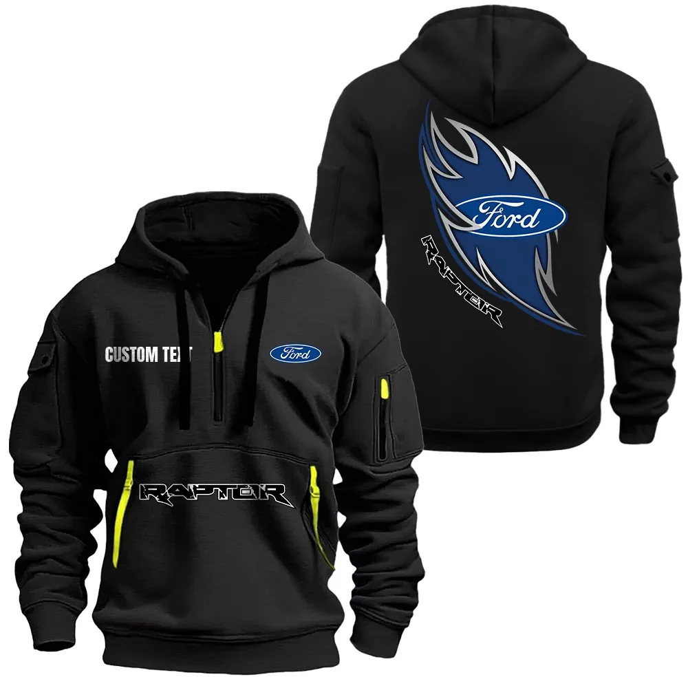 Car Fans Gift Hoodie Half Zipper, Hoodie All Over Print Gift For Car Lover CAR1701112082 - Black