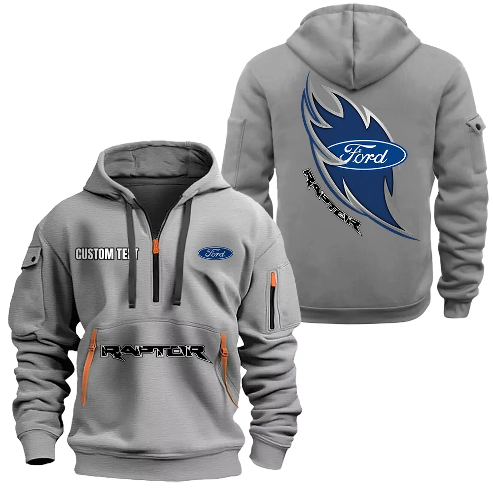 Car Fans Gift Hoodie Half Zipper, Hoodie All Over Print Gift For Car Lover CAR1701112082 - Gray