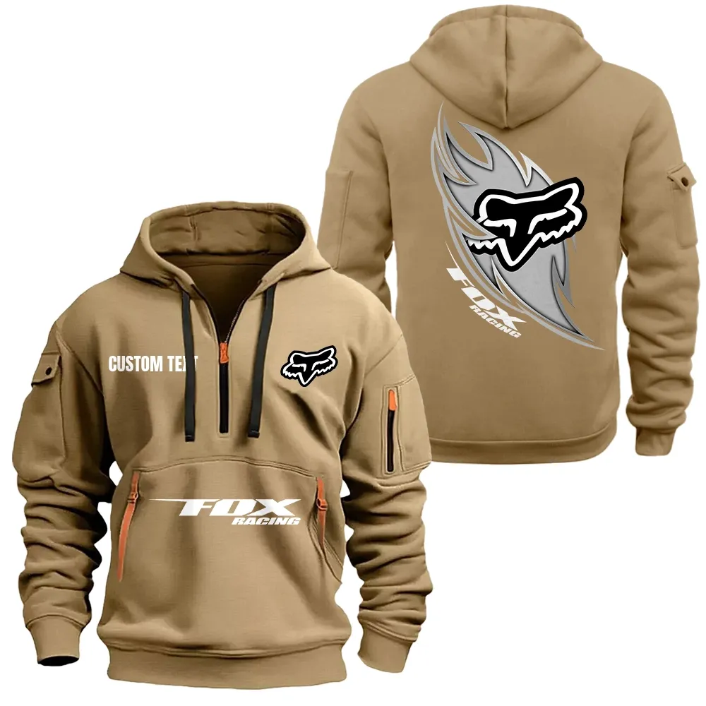 Car Fans Gift Hoodie Half Zipper, Hoodie All Over Print Gift For Car Lover CAR1701112085 - Khaki