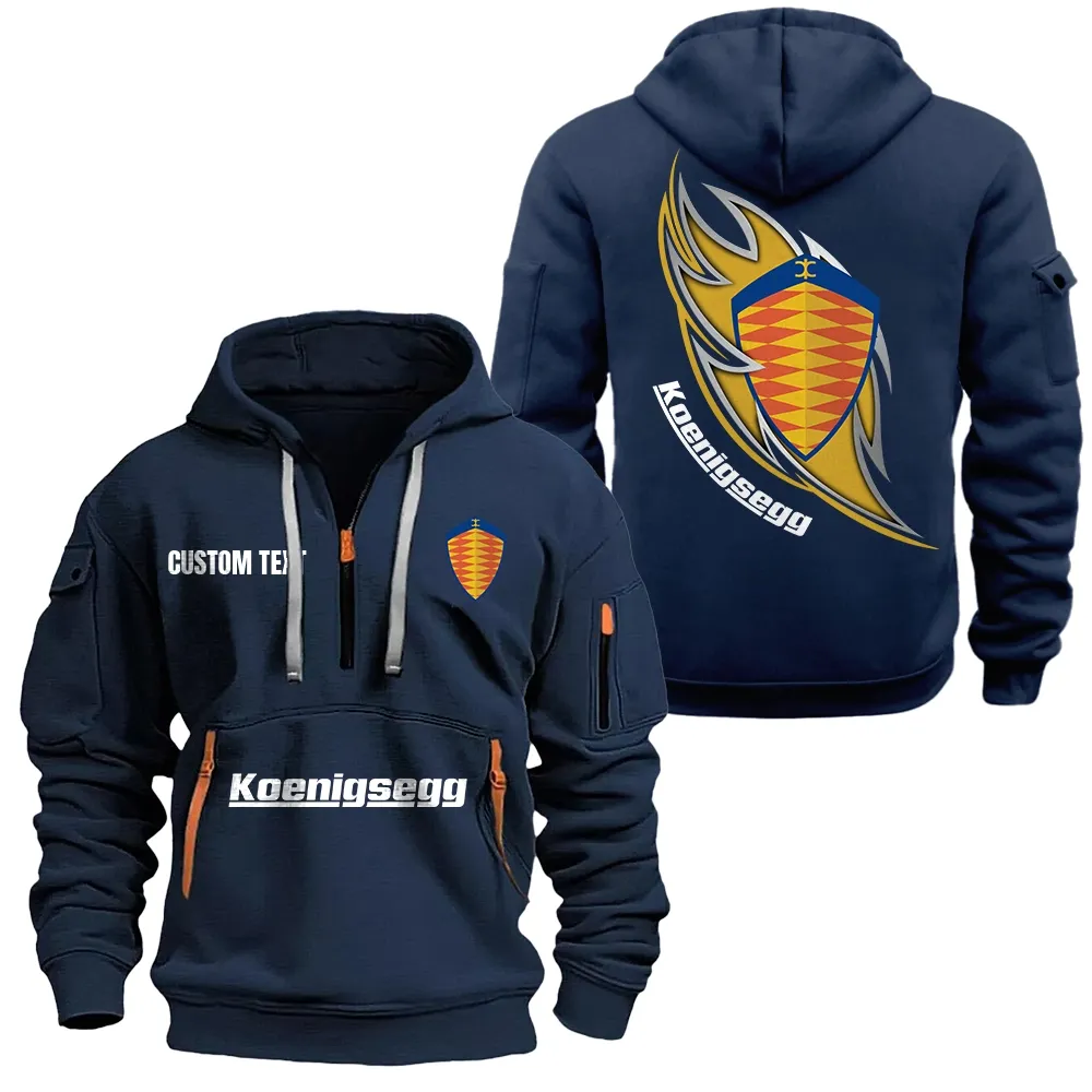 Car Fans Gift Hoodie Half Zipper, Hoodie All Over Print Gift For Car Lover CAR1701112112 - Navy
