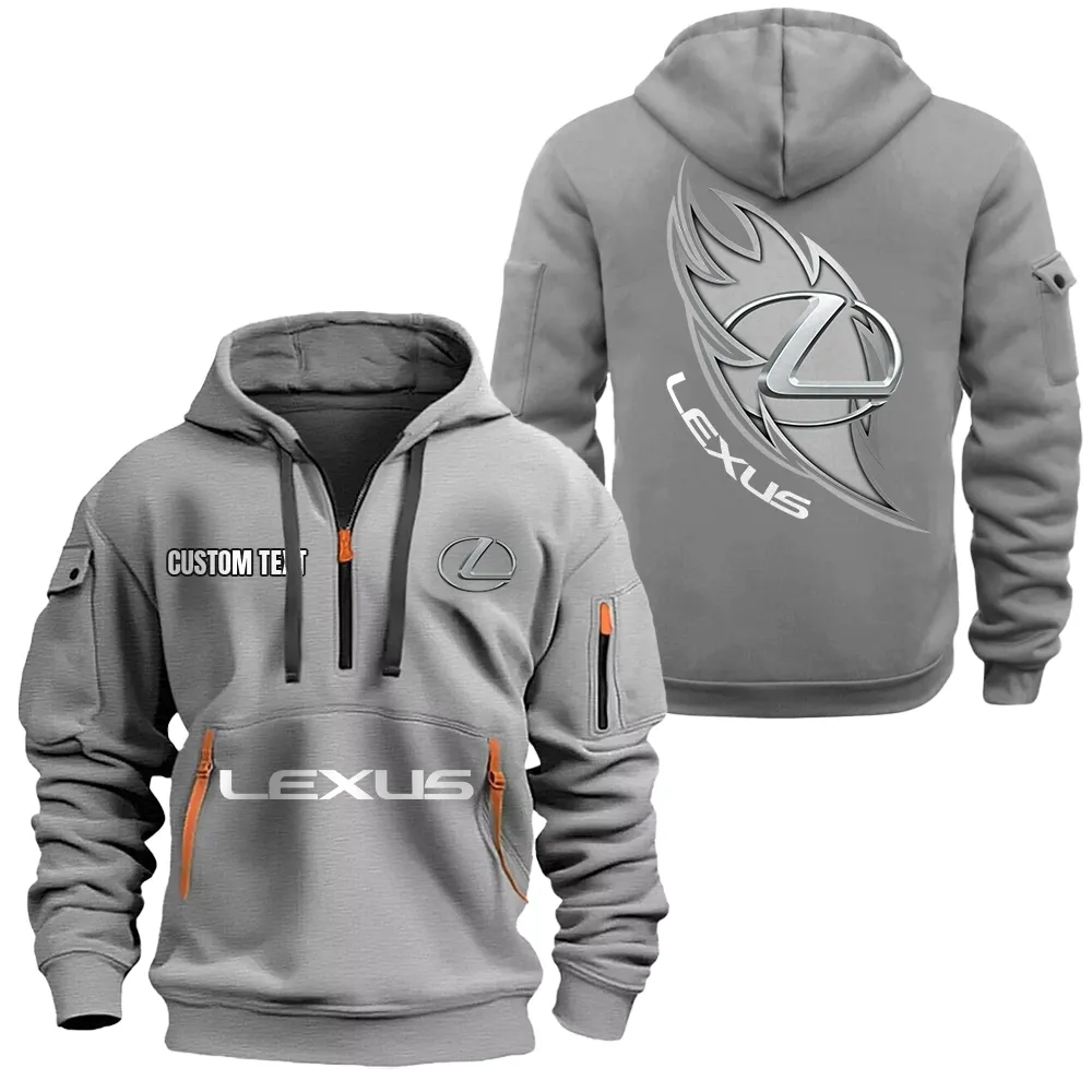 Car Fans Gift Hoodie Half Zipper, Hoodie All Over Print Gift For Car Lover CAR1701112122 - Gray